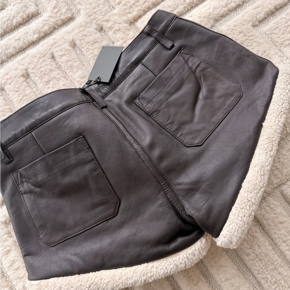 Understated Leather Faux Shearling Leather Shorts Vintage Brown Size S NWT - Picture 3 of 8